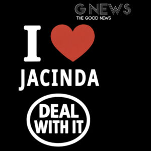 I Love Jacinda Women's Black V Neck Concept Tee Design