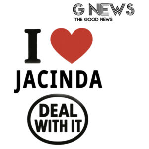 I Love Jacinda Women's White V Neck Concept Tee Design