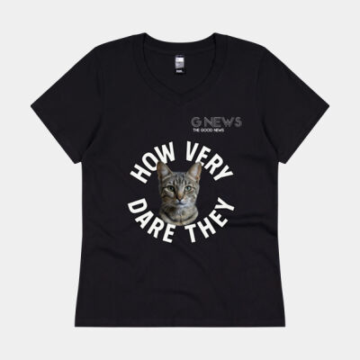 Monty How Very Dare They - Black Womens V Neck Tee Thumbnail