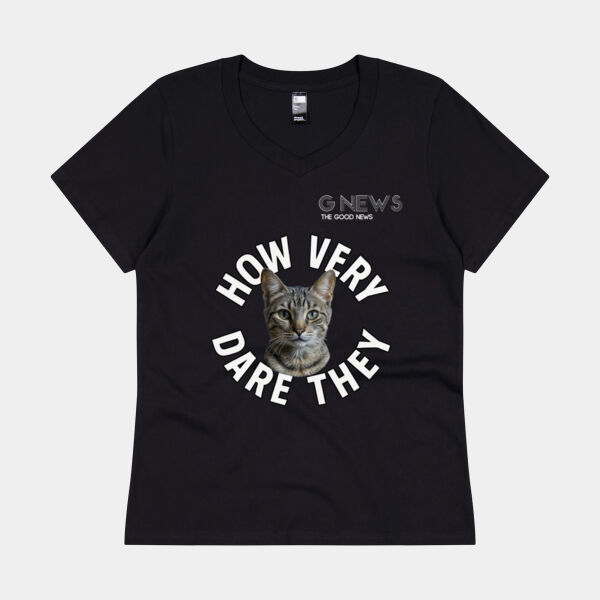 Monty How Very Dare They - Black Womens V Neck Tee Thumbnail